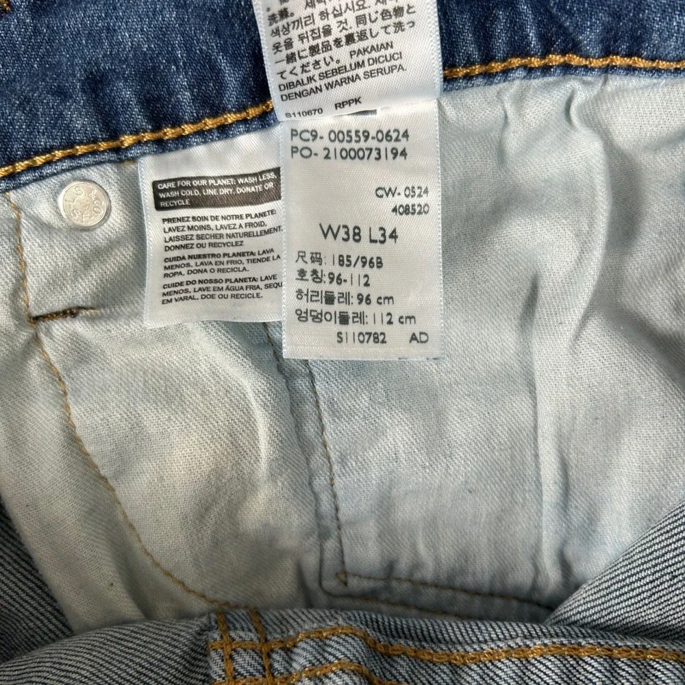 Levi's 559 Relaxed Straight Jeans Mens 38x34 Blue Medium Wash Denim 00559-0624